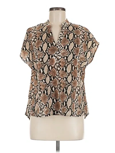 Pre-owned Shein Short Sleeve Blouse In Brown