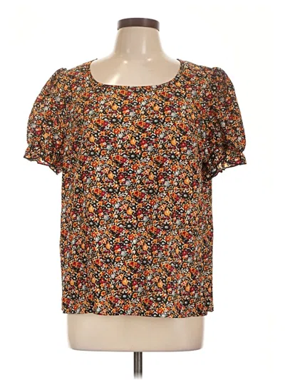 Pre-owned Shein Short Sleeve Blouse In Brown