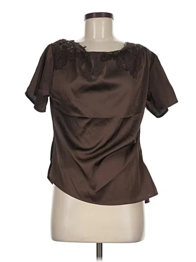 Pre-owned Shein Short Sleeve Blouse In Brown