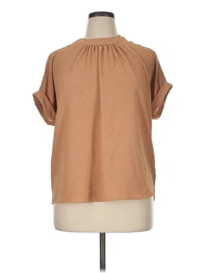 Pre-owned Shein Short Sleeve Blouse In Brown