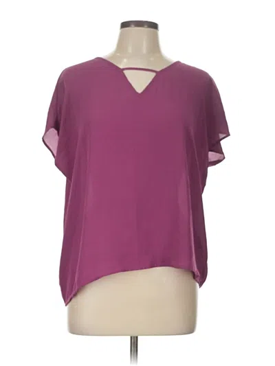 Pre-owned Shein Short Sleeve Blouse In Burgundy