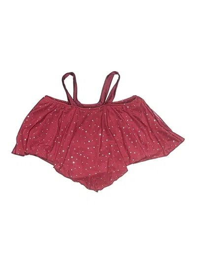 Pre-owned Shein Short Sleeve Blouse In Burgundy