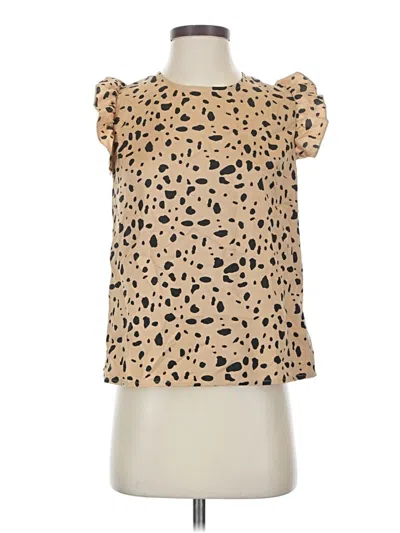 Pre-owned Shein Short Sleeve Blouse In Gold