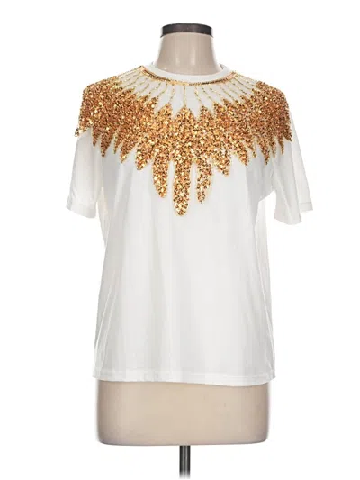 Pre-owned Shein Short Sleeve Blouse In Gold