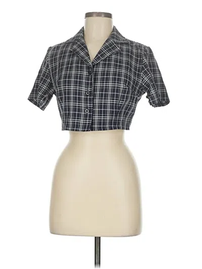 Pre-owned Shein Short Sleeve Blouse In Gray