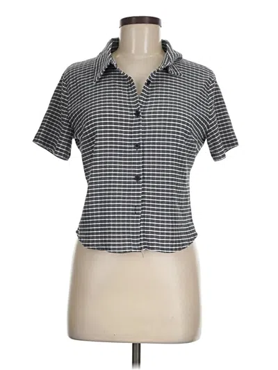 Pre-owned Shein Short Sleeve Blouse In Gray