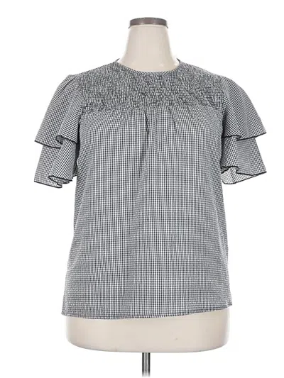 Pre-owned Shein Short Sleeve Blouse In Gray