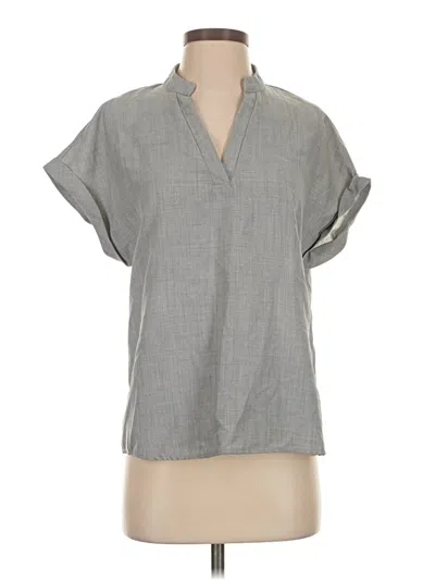 Pre-owned Shein Short Sleeve Blouse In Gray