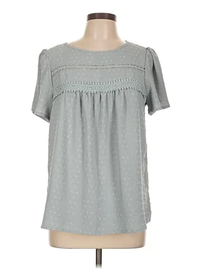 Pre-owned Shein Short Sleeve Blouse In Gray
