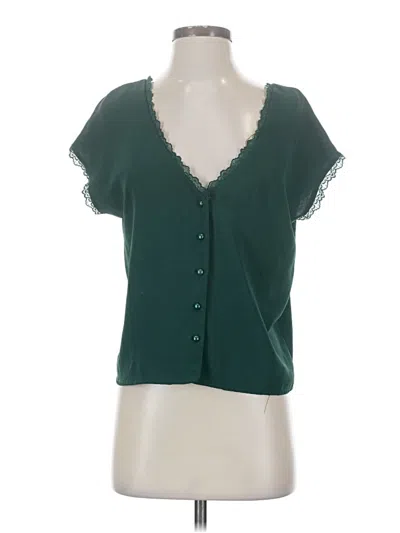 Pre-owned Shein Short Sleeve Blouse In Green