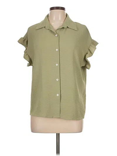 Pre-owned Shein Short Sleeve Blouse In Green