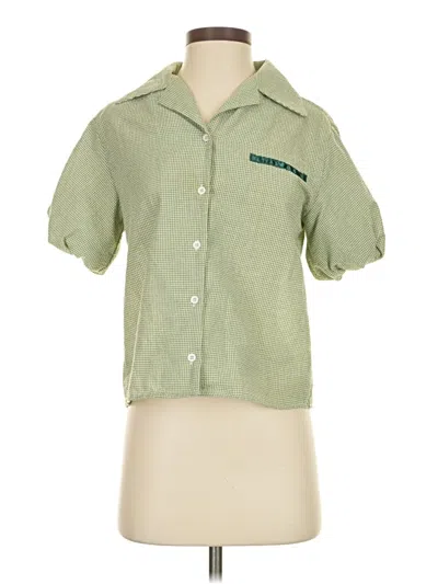 Pre-owned Shein Short Sleeve Blouse In Green