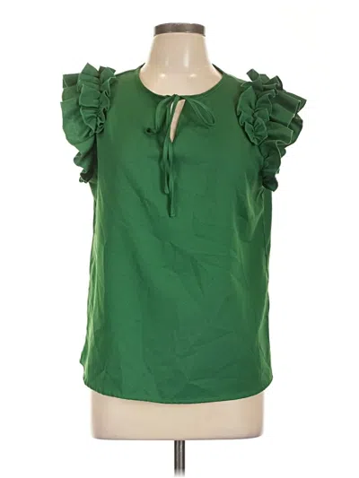 Pre-owned Shein Short Sleeve Blouse In Green