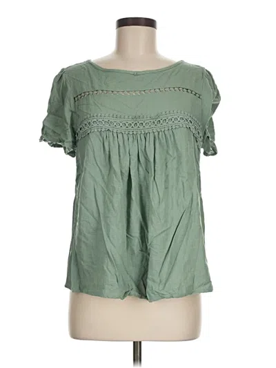 Pre-owned Shein Short Sleeve Blouse In Green