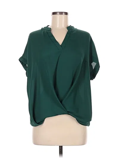 Pre-owned Shein Short Sleeve Blouse In Green