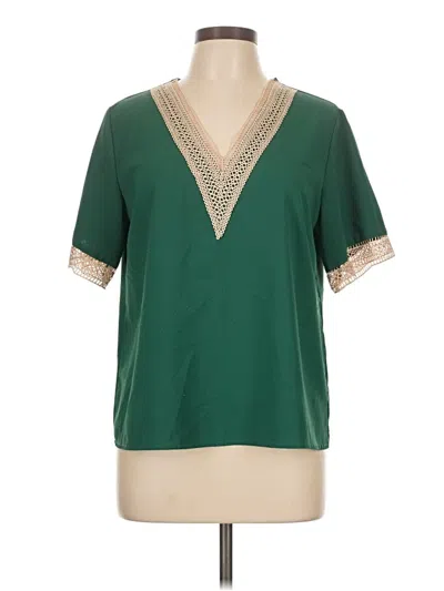 Pre-owned Shein Short Sleeve Blouse In Green