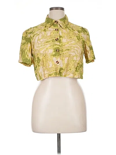 Pre-owned Shein Short Sleeve Blouse In Green