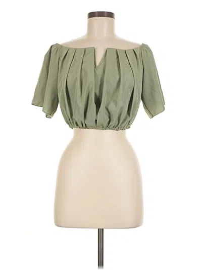 Pre-owned Shein Short Sleeve Blouse In Green
