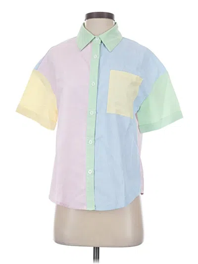 Pre-owned Shein Short Sleeve Blouse In Green