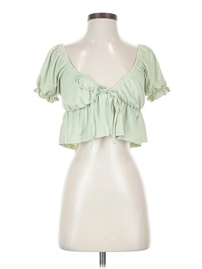 Pre-owned Shein Short Sleeve Blouse In Green