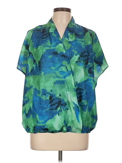 Pre-owned Shein Short Sleeve Blouse In Green