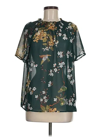 Pre-owned Shein Short Sleeve Blouse In Green