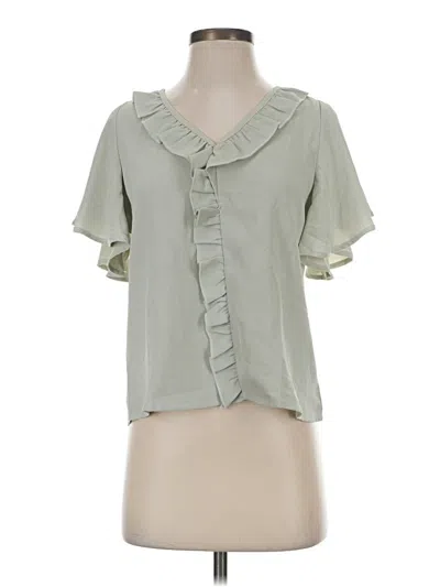Pre-owned Shein Short Sleeve Blouse In Green