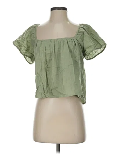 Pre-owned Shein Short Sleeve Blouse In Green