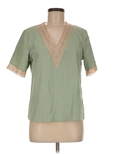 Pre-owned Shein Short Sleeve Blouse In Green