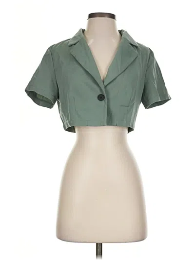 Pre-owned Shein Short Sleeve Blouse In Green
