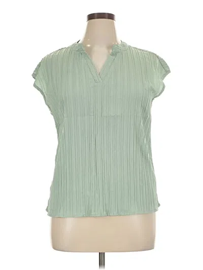 Pre-owned Shein Short Sleeve Blouse In Green