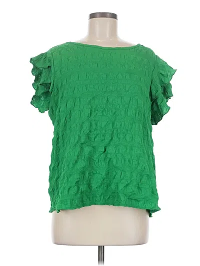 Pre-owned Shein Short Sleeve Blouse In Green