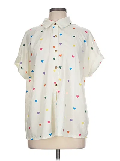 Pre-owned Shein Short Sleeve Blouse In Ivory