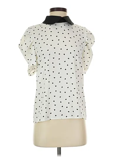 Pre-owned Shein Short Sleeve Blouse In Ivory