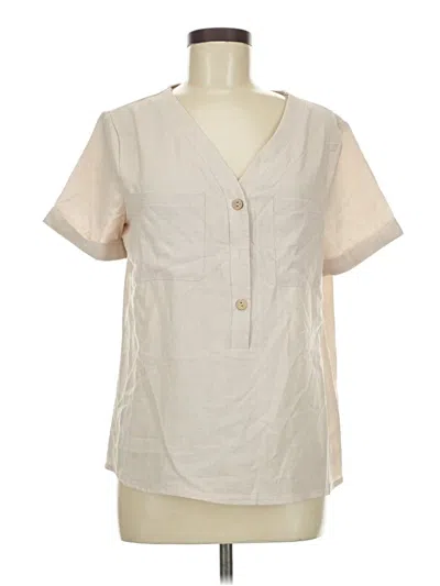 Pre-owned Shein Short Sleeve Blouse In Ivory