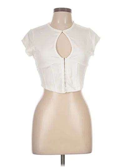 Pre-owned Shein Short Sleeve Blouse In Ivory