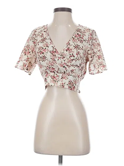 Pre-owned Shein Short Sleeve Blouse In Ivory