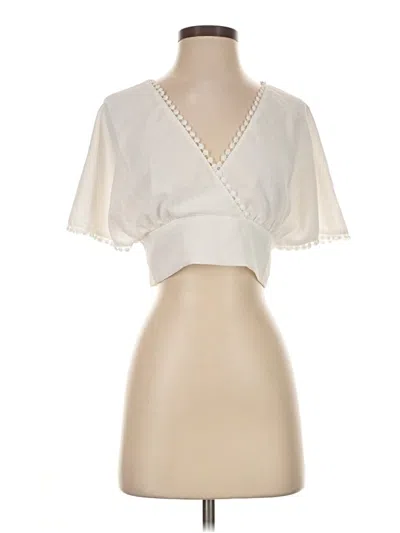 Pre-owned Shein Short Sleeve Blouse In Ivory