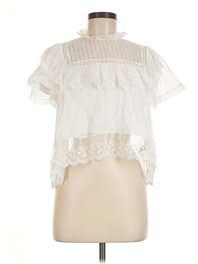 Pre-owned Shein Short Sleeve Blouse In Ivory