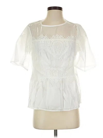 Pre-owned Shein Short Sleeve Blouse In Ivory