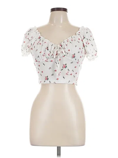 Pre-owned Shein Short Sleeve Blouse In Ivory