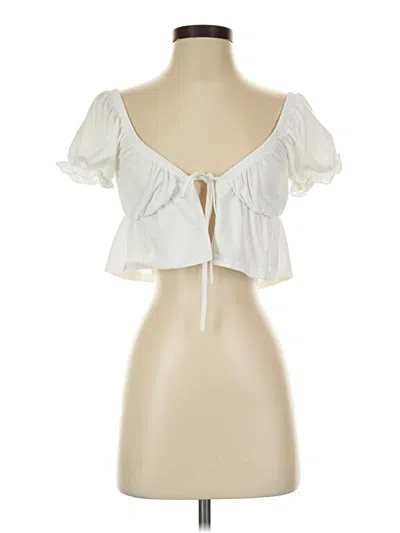 Pre-owned Shein Short Sleeve Blouse In Ivory