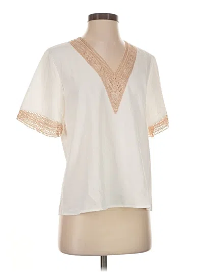 Pre-owned Shein Short Sleeve Blouse In Ivory