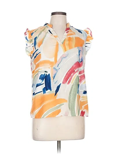 Pre-owned Shein Short Sleeve Blouse In Orange