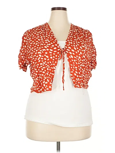 Pre-owned Shein Short Sleeve Blouse In Orange