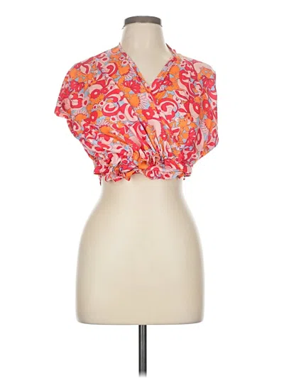Pre-owned Shein Short Sleeve Blouse In Orange