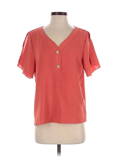 Pre-owned Shein Short Sleeve Blouse In Orange