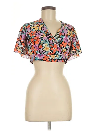 Pre-owned Shein Short Sleeve Blouse In Orange