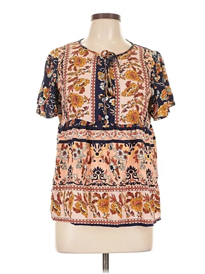Pre-owned Shein Short Sleeve Blouse In Orange