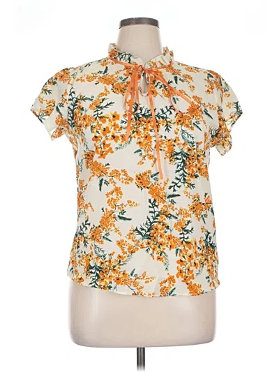 Pre-owned Shein Short Sleeve Blouse In Orange